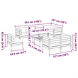 Afuera Living Contemporary 9 Piece Wood Large Sofa Set in Brown