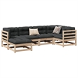 Afuera Living Contemporary Durable Wood Small Sofa Set in Natural