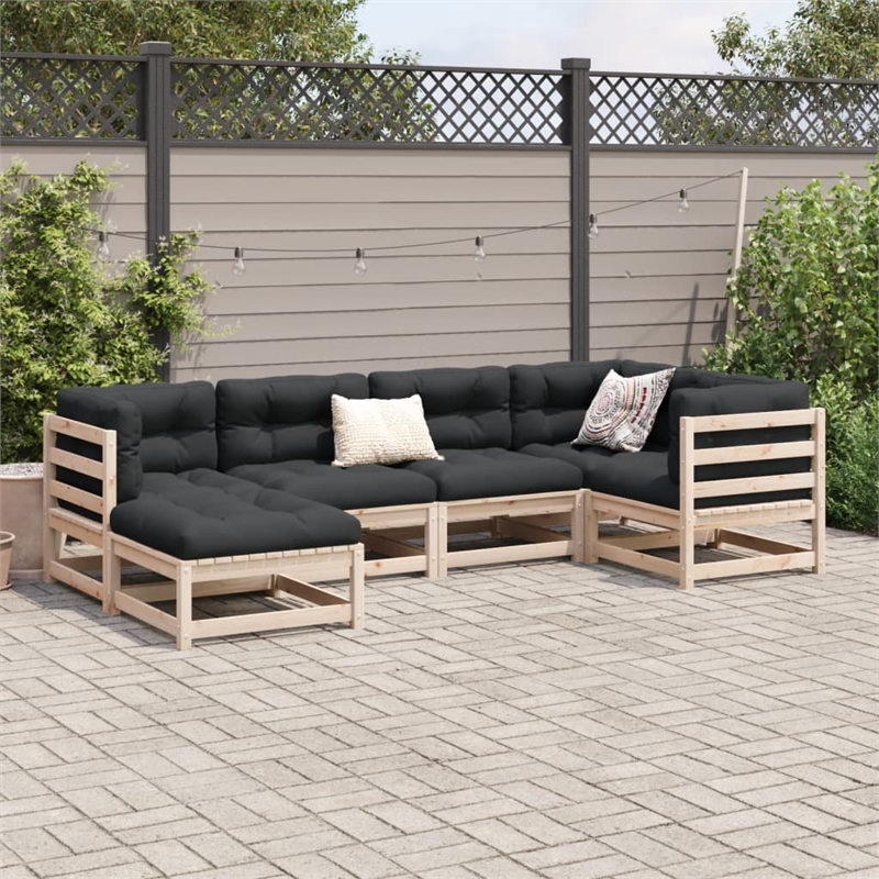 Afuera Living Contemporary Durable Wood Small Sofa Set in Natural