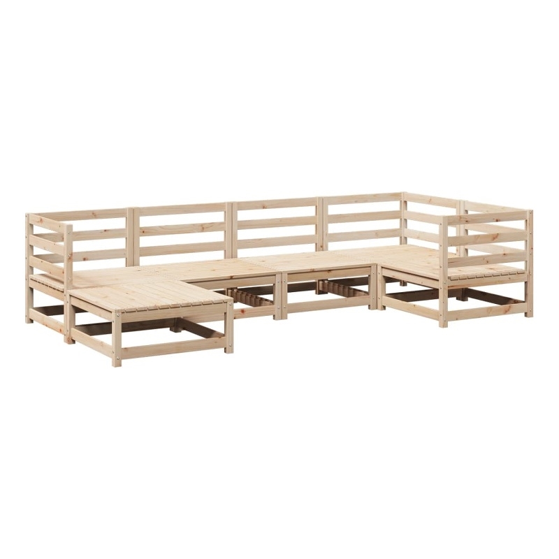 Afuera Living Contemporary Durable Wood Small Sofa Set in Natural