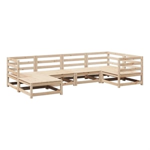 Afuera Living Contemporary Durable Wood Small Sofa Set in Natural