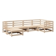 Afuera Living Contemporary Durable Wood Small Sofa Set in Natural