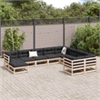 Afuera Living Contemporary 10 Piece Wood Large Sofa Set in Natural