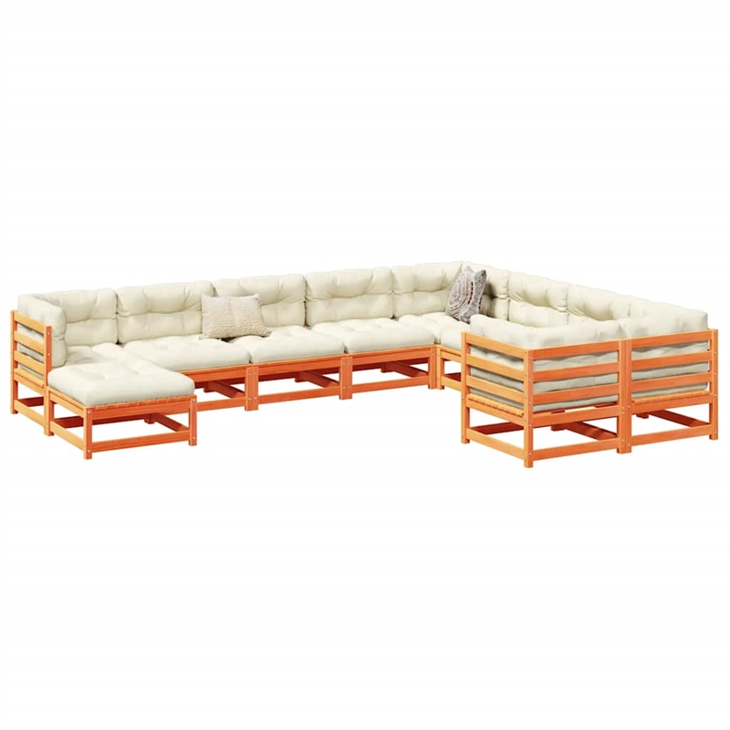Afuera Living Contemporary Durable Wood Large Sofa Set in Brown