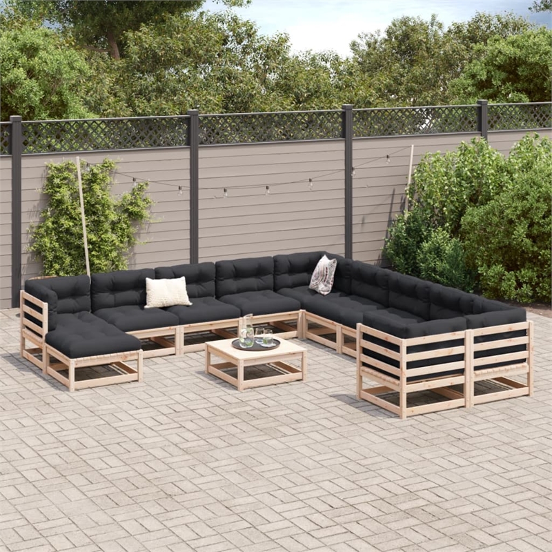 Afuera Living Contemporary Durable Wood Large Sofa Set in Natural