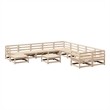Afuera Living Contemporary Durable Wood Large Sofa Set in Natural