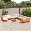 Afuera Living Contemporary Durable Wood Large Sofa Set in Brown