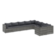 Afuera Living Contemporary 9 Piece Steel Patio Sofa Set in Gray