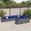 Afuera Living Contemporary Steel Patio Sofa Set in Gray/Blue