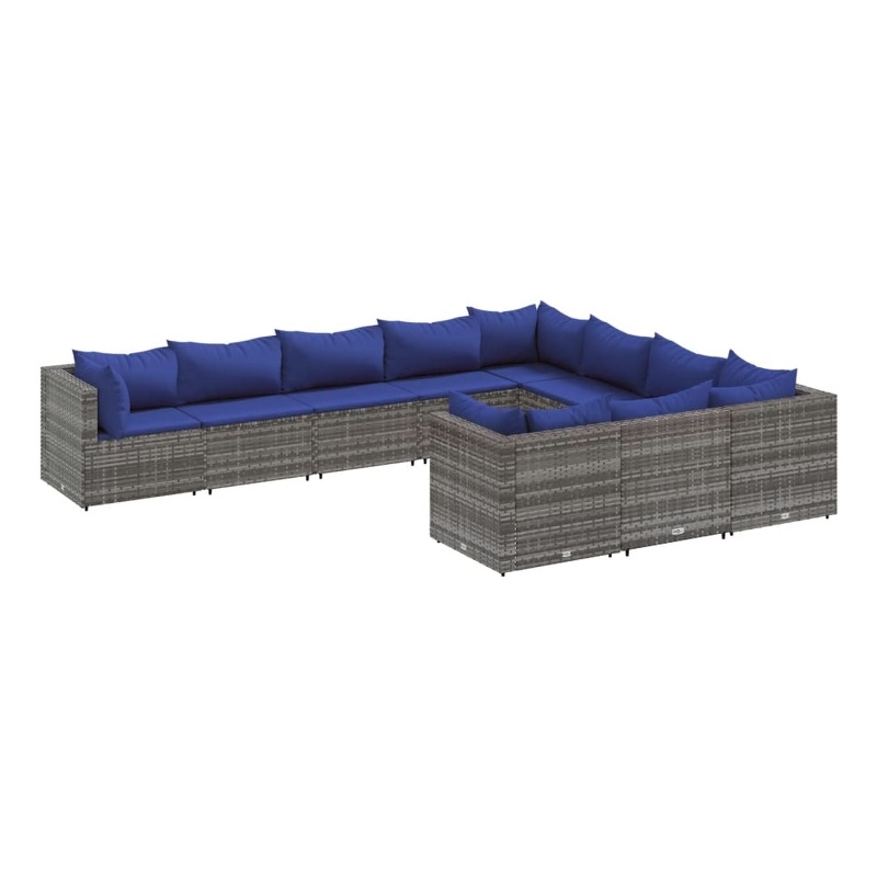 Afuera Living Contemporary Steel Patio Sofa Set in Gray/Blue