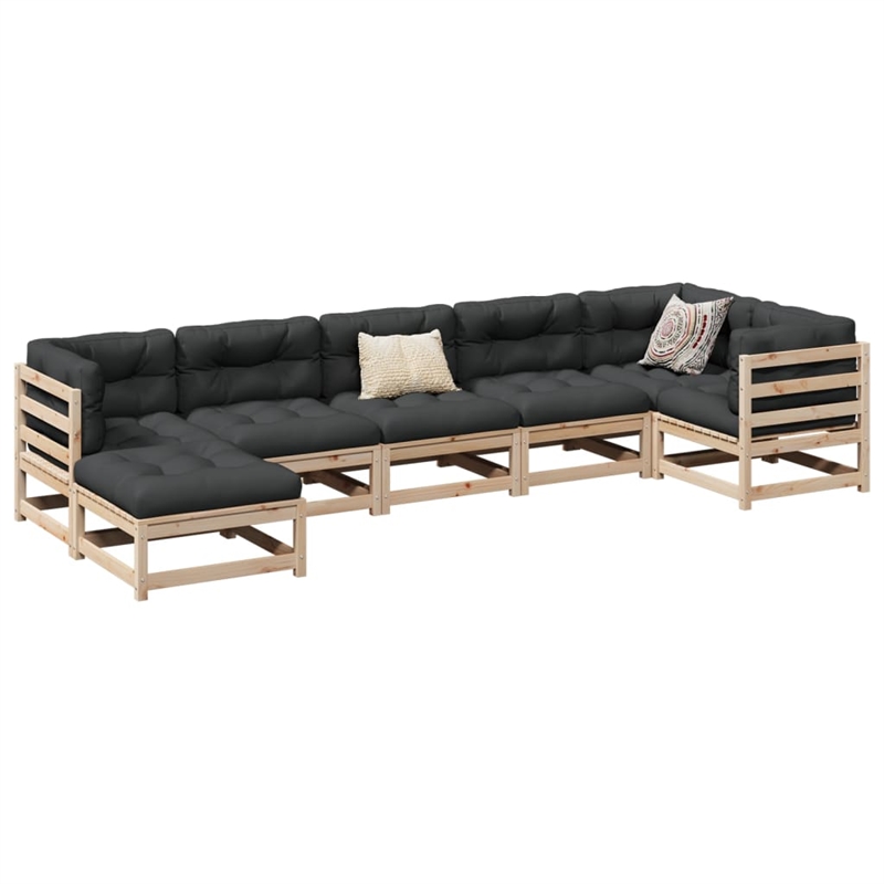 Afuera Living Contemporary Durable Wood Large Sofa Set in Natural