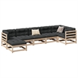 Afuera Living Contemporary Durable Wood Large Sofa Set in Natural