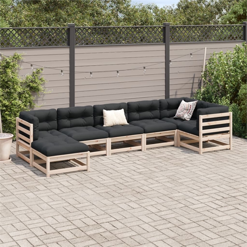 Afuera Living Contemporary Durable Wood Large Sofa Set in Natural