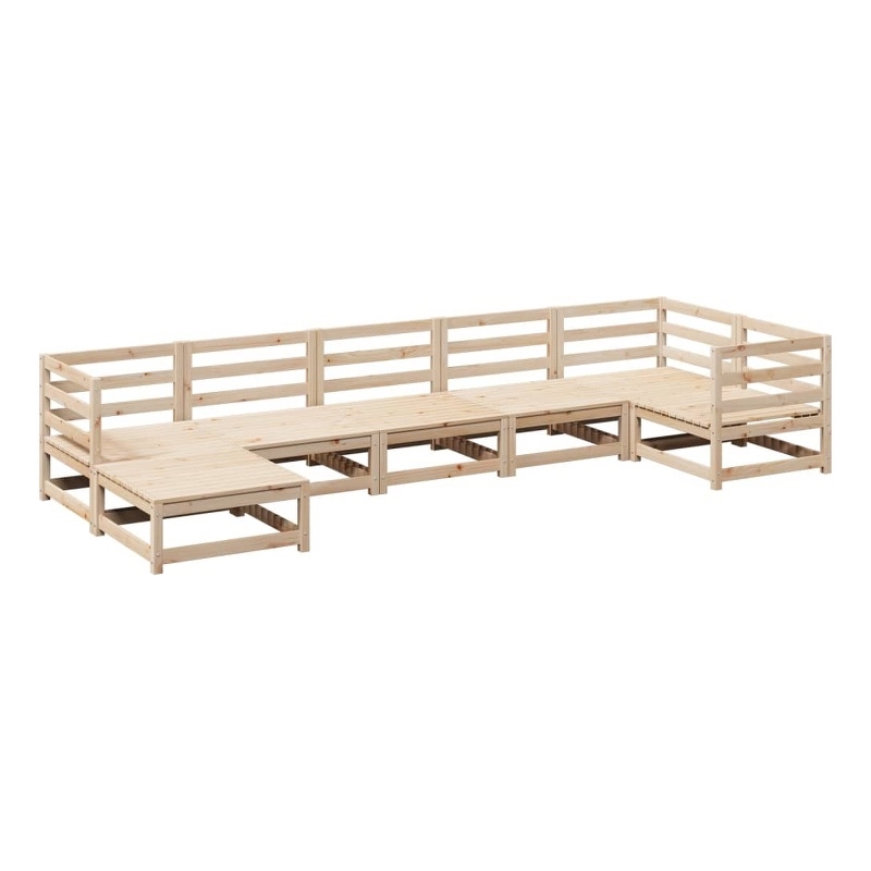 Afuera Living Contemporary Durable Wood Large Sofa Set in Natural