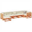 Afuera Living Contemporary 7 Piece Wood Large Sofa Set in Brown