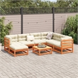 Afuera Living Contemporary Durable Wood Large Sofa Set in Brown