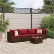 Afuera Living Contemporary 5 Piece Steel Lounge Set in Brown