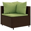 Afuera Living Contemporary 6 Piece Poly Rattan Lounge Set in Green/Brown