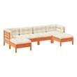Afuera Living Contemporary Solid Pine Wood Large Sofa Set in Brown