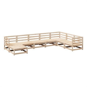 Afuera Living Contemporary 8 Piece Wood Large Sofa Set in Natural
