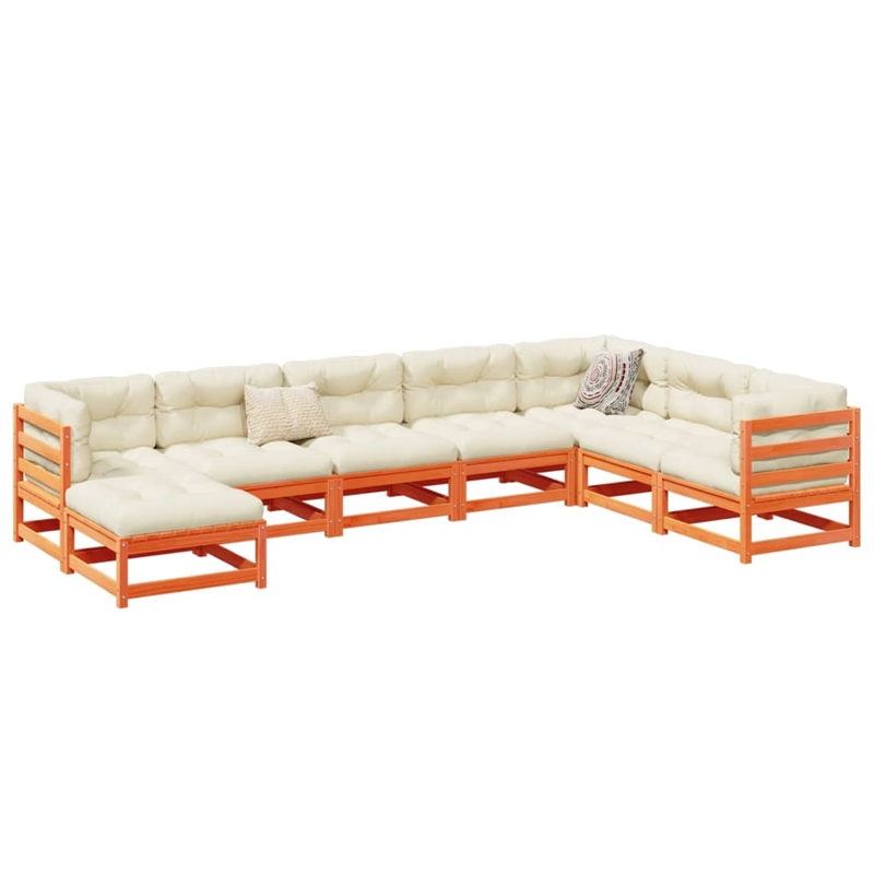 Afuera Living Contemporary Durable Wood Large Sofa Set in Brown