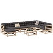 Afuera Living Contemporary 9 Piece Wood Large Sofa Set in Natural