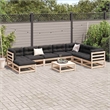 Afuera Living Contemporary 9 Piece Wood Large Sofa Set in Natural