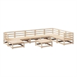 Afuera Living Contemporary 9 Piece Wood Large Sofa Set in Natural