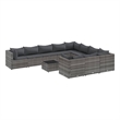 Afuera Living Contemporary 11 Piece Steel Small Patio Sofa Set in Gray