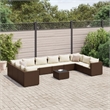Afuera Living 11 Piece Steel Small Lounge Set in Brown/Cream