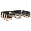 Afuera Living Contemporary Durable Wood Large Sofa Set in Natural