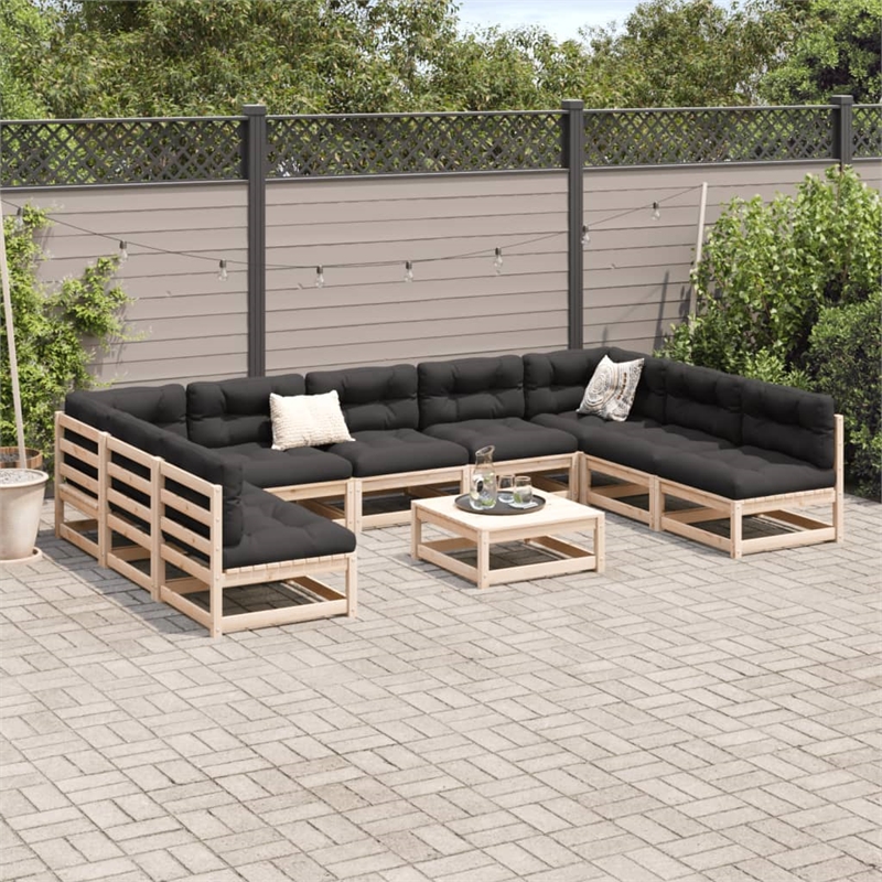 Afuera Living Contemporary Durable Wood Large Sofa Set in Natural