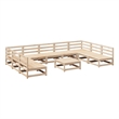 Afuera Living Contemporary Durable Wood Large Sofa Set in Natural