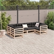 Afuera Living Contemporary 6 Piece Wood Small Sofa Set in Natural