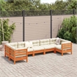 Afuera Living Contemporary Durable Wood Sofa Set in Brown/Cream