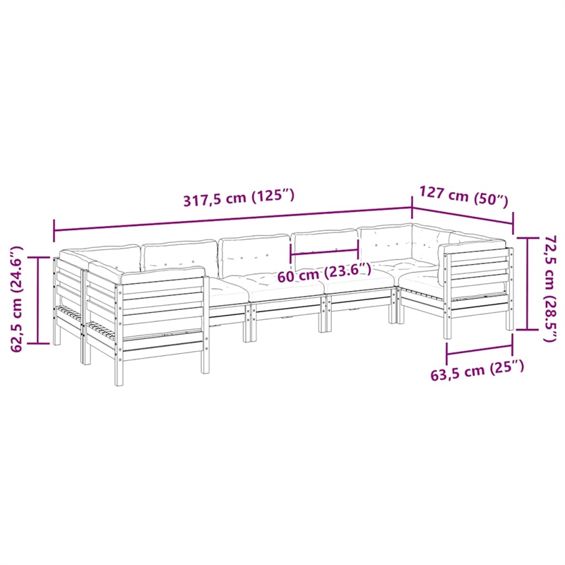 Afuera Living Contemporary Durable Wood Sofa Set in Brown/Cream