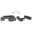Afuera Living Synthetic Poly Wicker 9 Piece Lounge Set in Gray