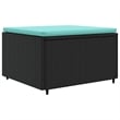 Afuera Living Synthetic Poly Rattan 4 Piece Lounge Set in Black/Blue