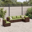 Afuera Living Contemporary 6 Piece Steel Medium Lounge Set in Brown