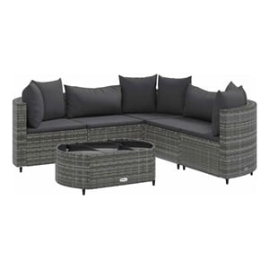 Afuera Living 6 Piece Steel Patio Sofa Set in Gray/Anthracite