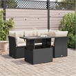 Afuera Living Contemporary 5 Piece Small Sofa Set in Black/Cream