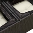 Afuera Living Contemporary Synthetic Poly Rattan 6 Piece Sofa Set in Black/Cream