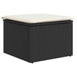 Afuera Living Contemporary Synthetic Poly Rattan 6 Piece Sofa Set in Black/Cream
