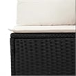 Afuera Living Contemporary Synthetic Poly Rattan 6 Piece Sofa Set in Black/Cream