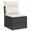 Afuera Living Contemporary Synthetic Poly Rattan 8 Piece Sofa Set in Black/Cream