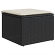Afuera Living Contemporary Synthetic Poly Rattan 9 Piece Sofa Set in Black/Cream