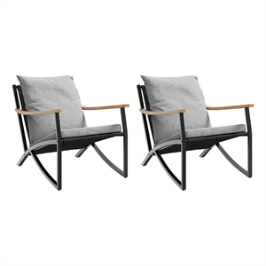Afuera Living Contemporary Steel Furniture Set in Black/Gray