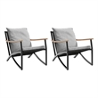 Afuera Living Contemporary Steel Furniture Set in Black/Gray
