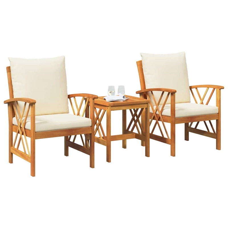 Afuera Living Contemporary Solid Acacia Wood Sofa Set in Natural