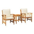 Afuera Living Contemporary Solid Acacia Wood Sofa Set in Natural